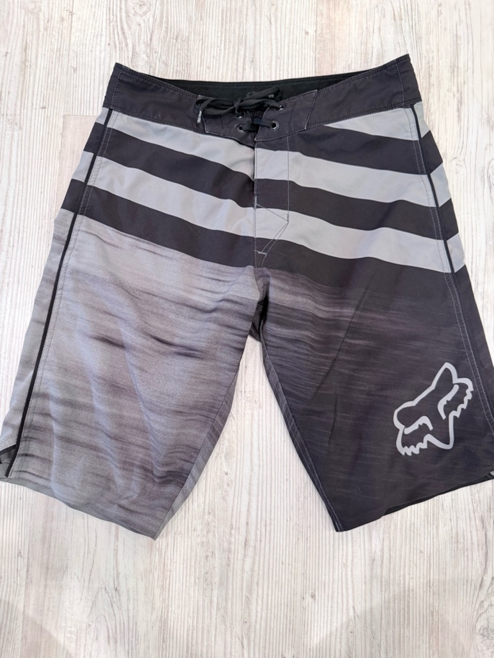 Fox Black & Gray Striped Men's Boardshorts